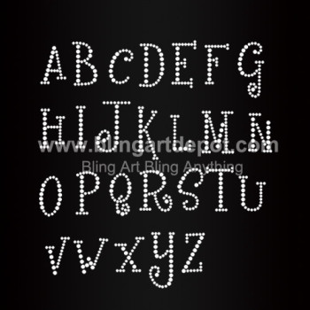 Girly Font Capital Letters Hotfix Rhinestone Motifs Girly Font Capital Letters Hotfix Rhinestone Motifs